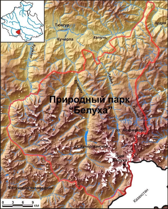 Абсолютная высота алтайских гор. Алтай гора Белуха на карте России. Алтайские горы на карте гора Белуха. Природный парк гора Белуха на карте. Вершина горы Белуха на карте.
